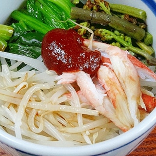 韓国料理の定番☆　簡単「蟹ビビンバ」